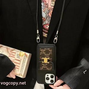 Celine・セリーヌ斜め掛けカードケース全ケースケースケースケースストラップ取り外し可能