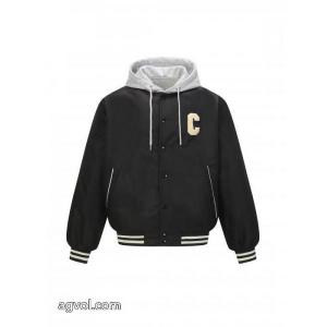Celine23FWキャップ付き野球ジャケット綿入れの服