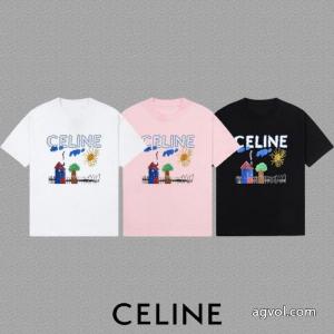 Tシャツ大人の可愛さを引き立て 欧米韓流/雑誌  目を引く存在感抜群ブランド 偽物 激安 通販CELINE.