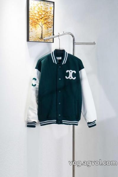 Celineセリーヌ2024 ssカレッジ風パステルカラー野球ウェアジャケット 0 