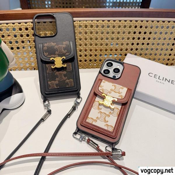 Celine・セリーヌ斜め掛けカードケース全ケースケースケースケースストラップ取り外し可能 0 