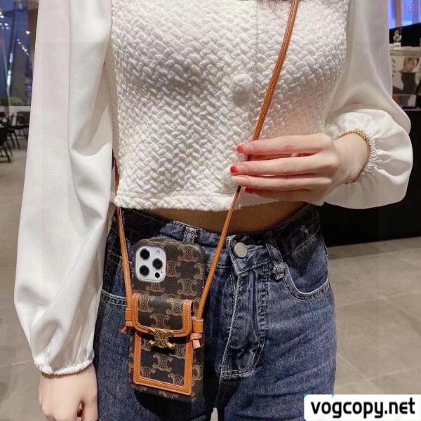 celineカードケース携帯ケース3ケース斜め掛け可能首掛け可能 0 