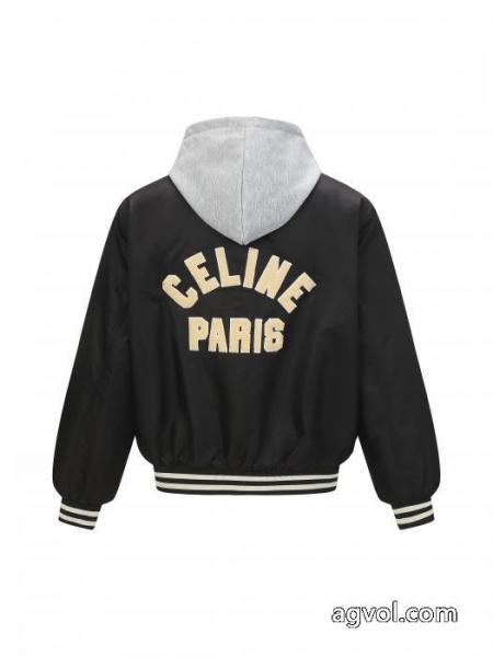 Celine23FWキャップ付き野球ジャケット綿入れの服 5 