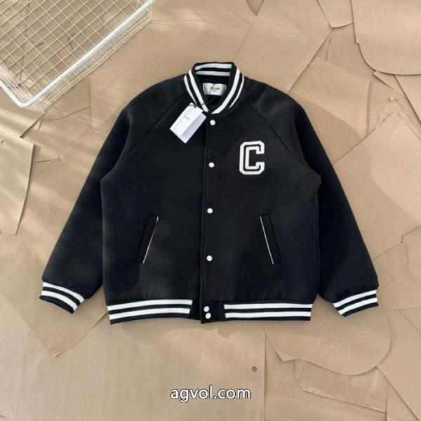 Celine2025 ssランニングモデルアカデミア風ブラックレッドクラッシュカラー野球ウェアジャケット 5 