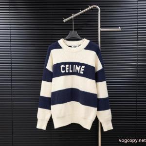 CELINEスプライスストライプロングセーター