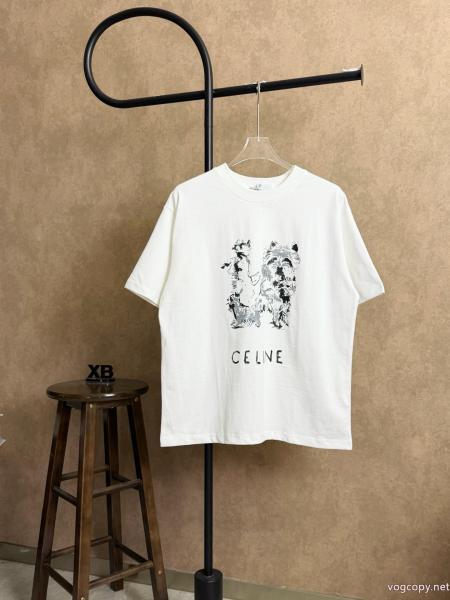 販路限定モデル 男女通用 限定特価半袖TシャツCELINEブランド コピー 0 